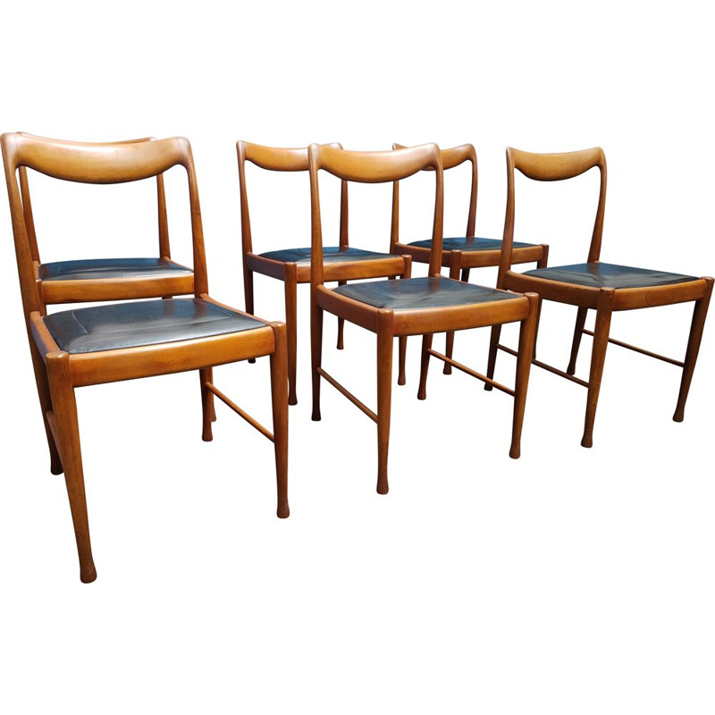 6 chaises vintage Jacques hauville 1960