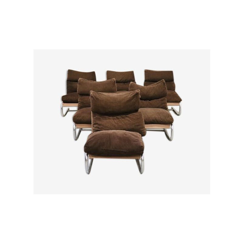 Set of 6 Vintage  Lounge chairs Johan Huldt Innovator 1970