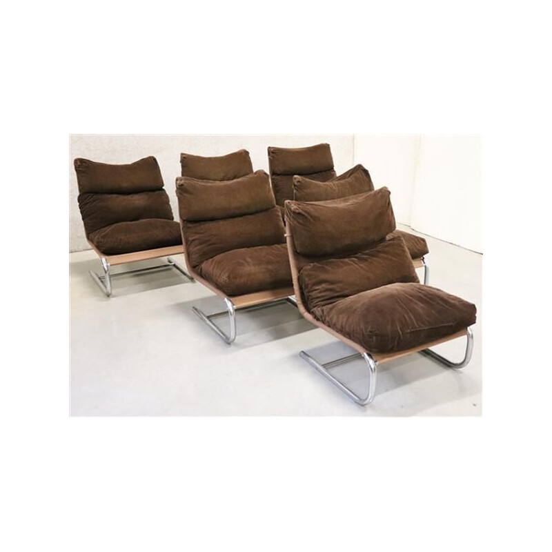 Set of 6 Vintage  Lounge chairs Johan Huldt Innovator 1970