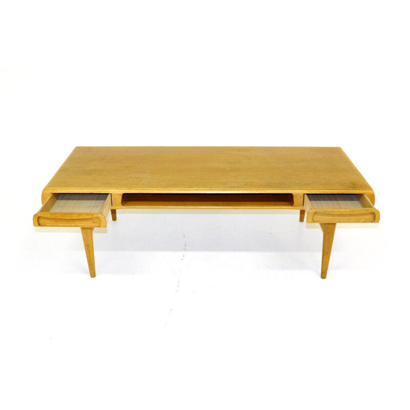 Vintage oak coffee table, Johannes Andersen, Sweden 1960