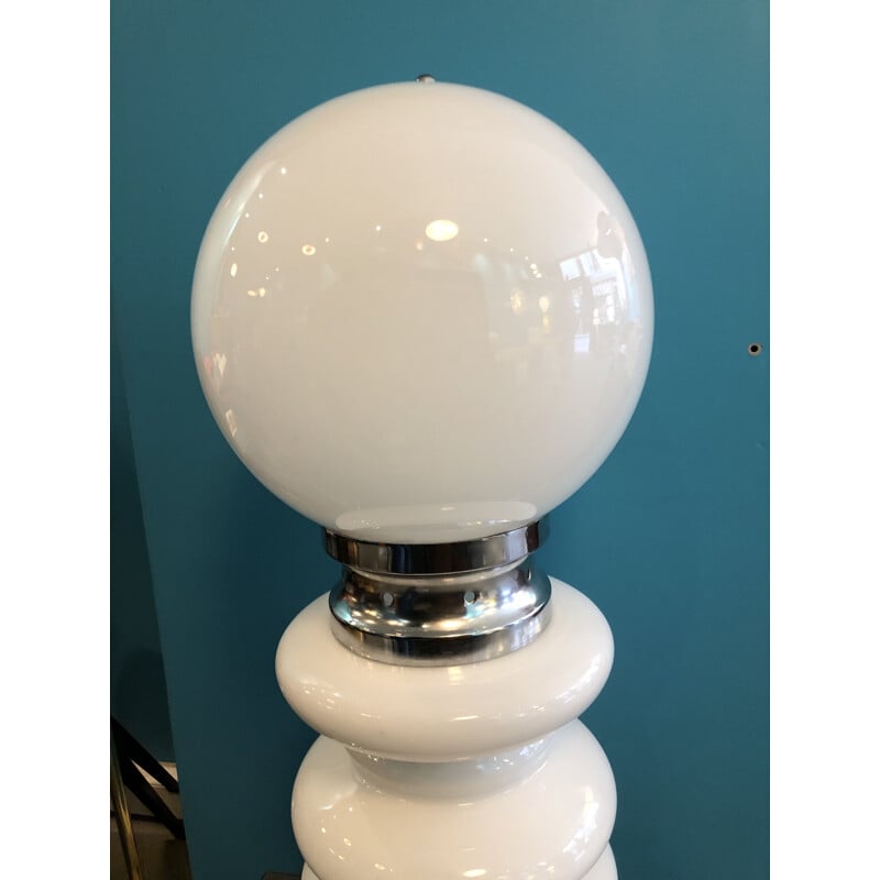 Vintage white glass lamp Italian