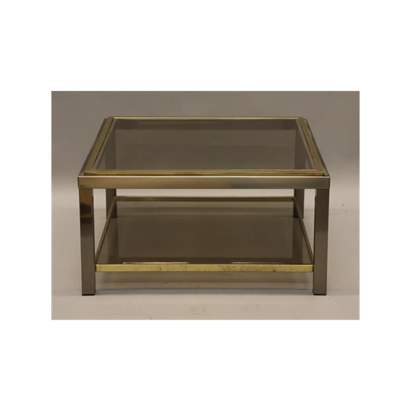 Vintage steel and brass side table by Belgo Chrom for Dewulf, 1970