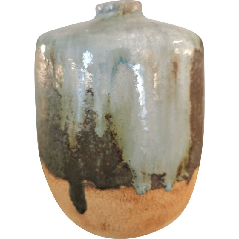 Vintage Merche vase in terra cotta with ceramic glaze