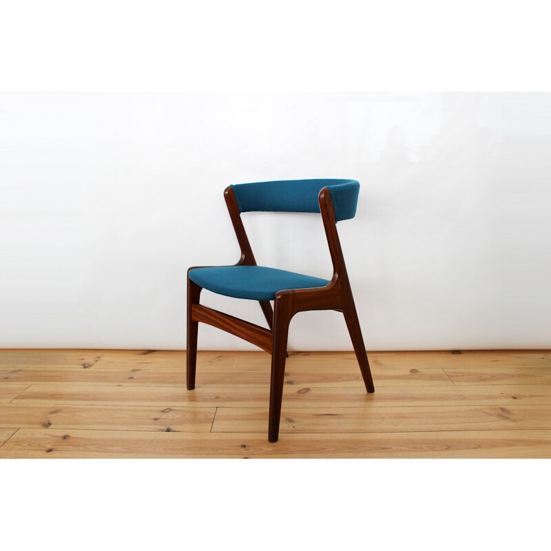 Mid-century chair in blue Kvadrat fabric, Kai KRISTIANSEN - 1960s
