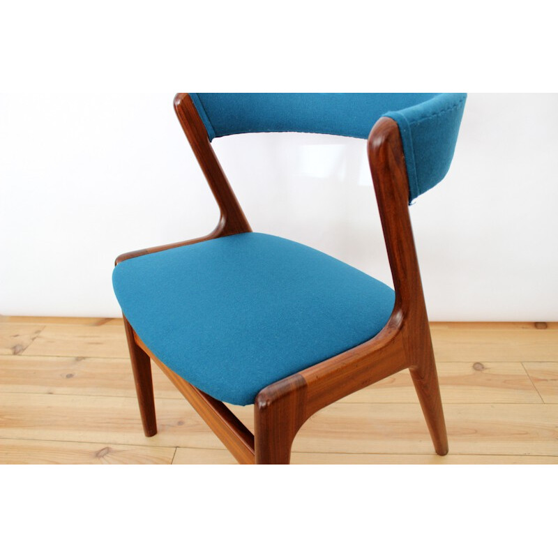 Mid-century chair in blue Kvadrat fabric, Kai KRISTIANSEN - 1960s