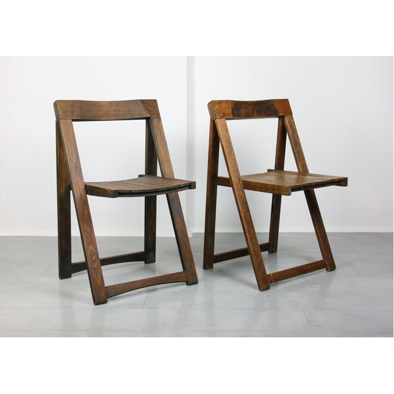 Pair of Vintage Folding Chairs by Aldo Jacober Italian 1960s