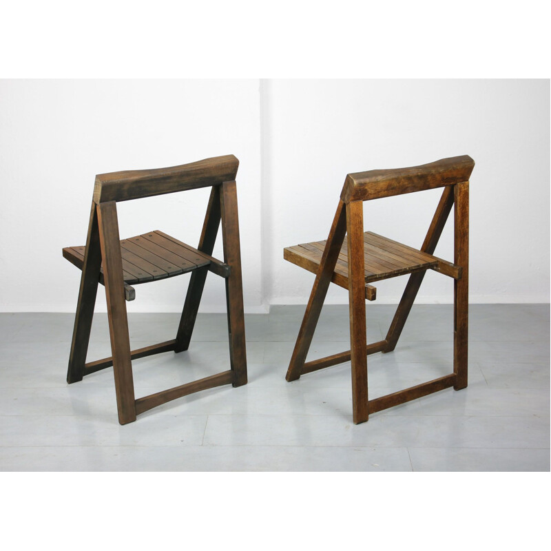 Pair of Vintage Folding Chairs by Aldo Jacober Italian 1960s