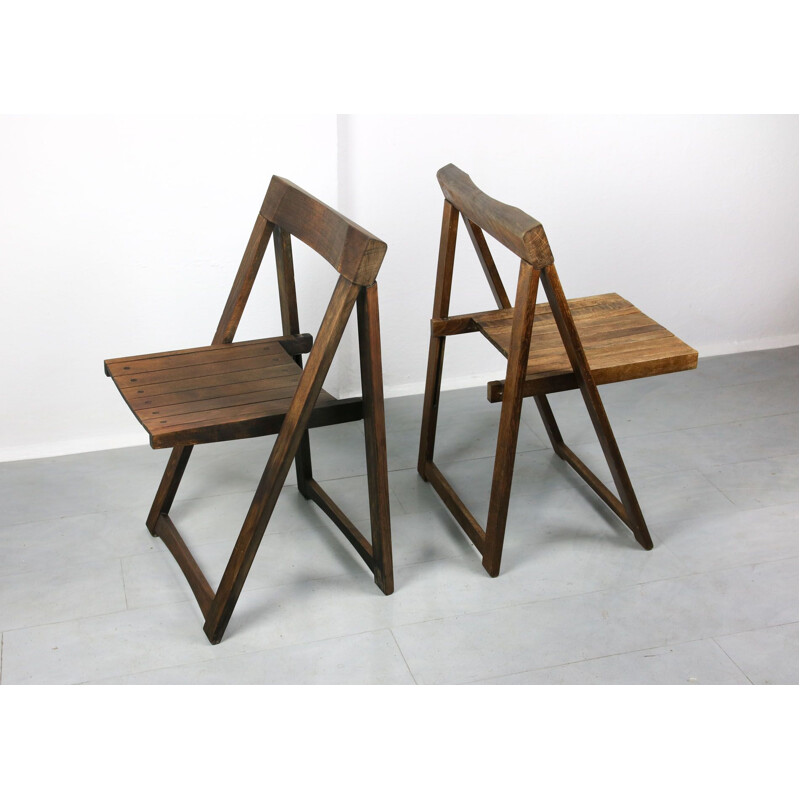 Pair of Vintage Folding Chairs by Aldo Jacober Italian 1960s