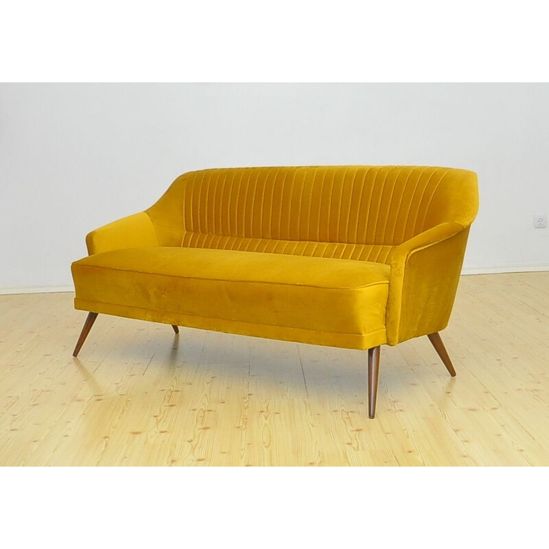 Midcentury velvet sofa, 1960s