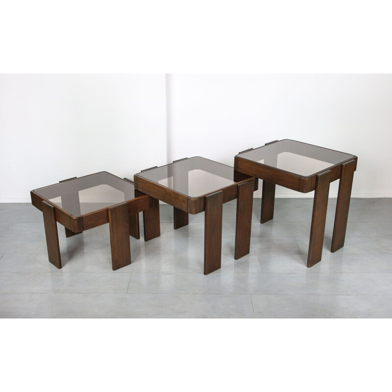 Vintage stackable and nestable coffee tables, Gianfranco Frattini's 1960