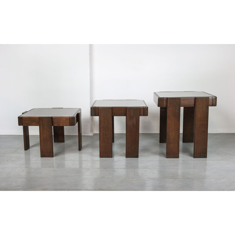 Vintage stackable and nestable coffee tables, Gianfranco Frattini's 1960