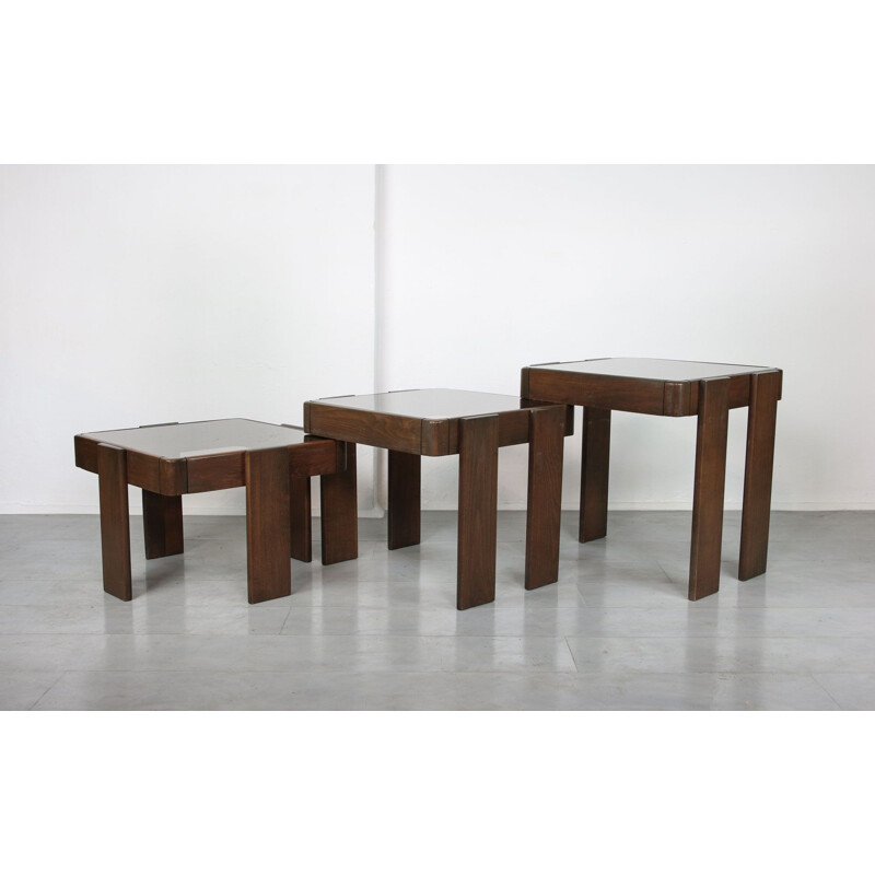 Vintage stackable and nestable coffee tables, Gianfranco Frattini's 1960