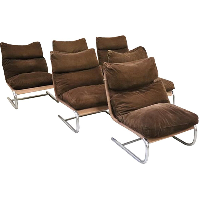 Set of 6 Vintage  Lounge chairs Johan Huldt Innovator 1970