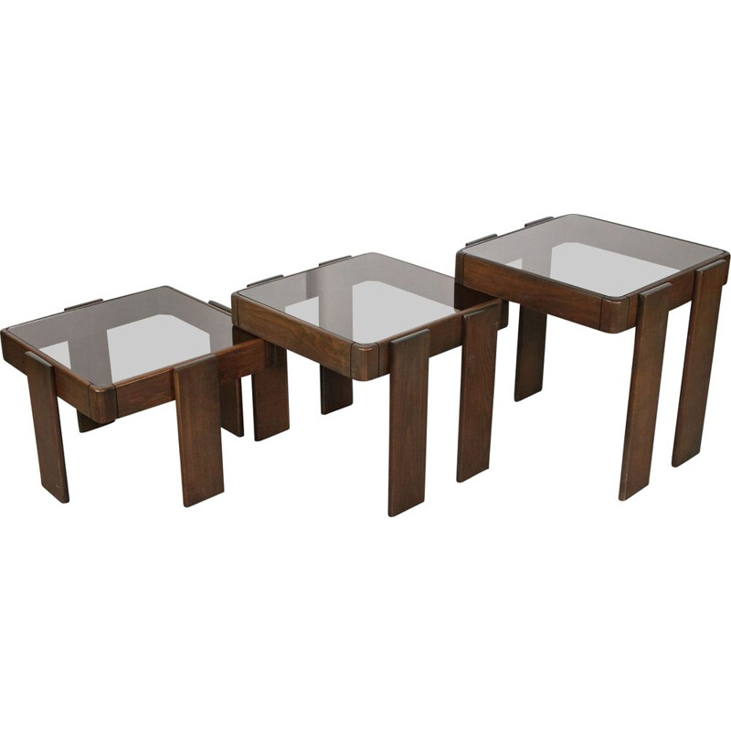 Vintage stackable and nestable coffee tables, Gianfranco Frattini's 1960