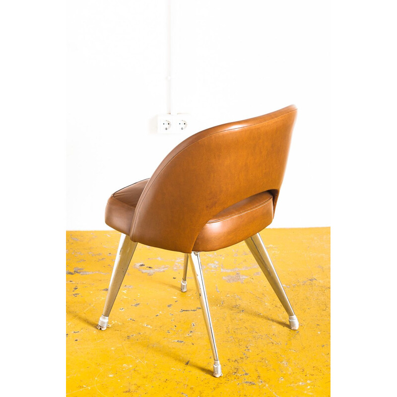 Vintage desk chair in leatherette and aluminium, Spain 1970