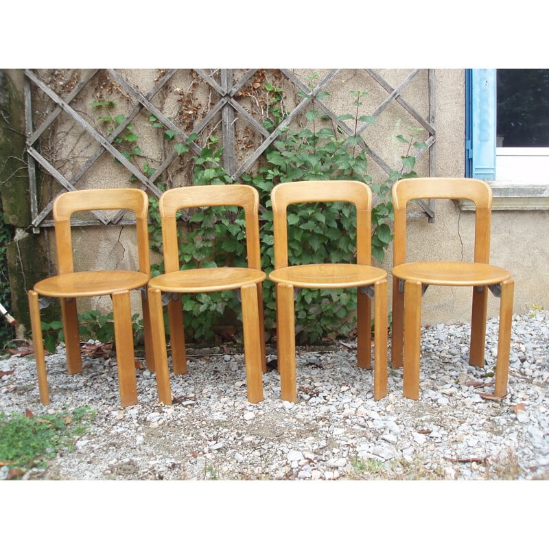 Set of 4 vintage chairs by Bruno Rey, 1971