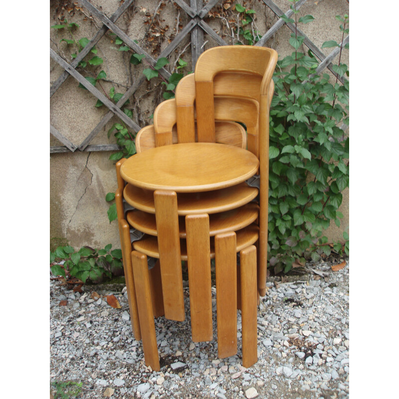 Set of 4 vintage chairs by Bruno Rey, 1971