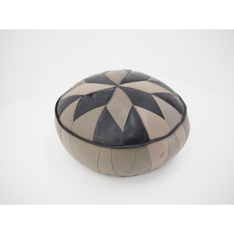 Midcentury Round Pouf, Czechoslovakia,1960s