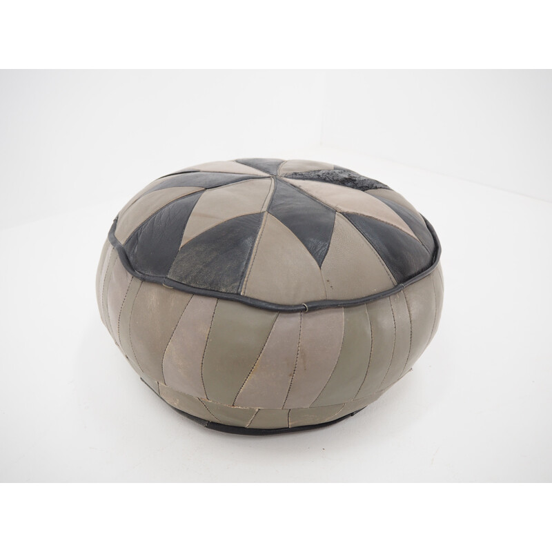 Midcentury Round Pouf, Czechoslovakia,1960s