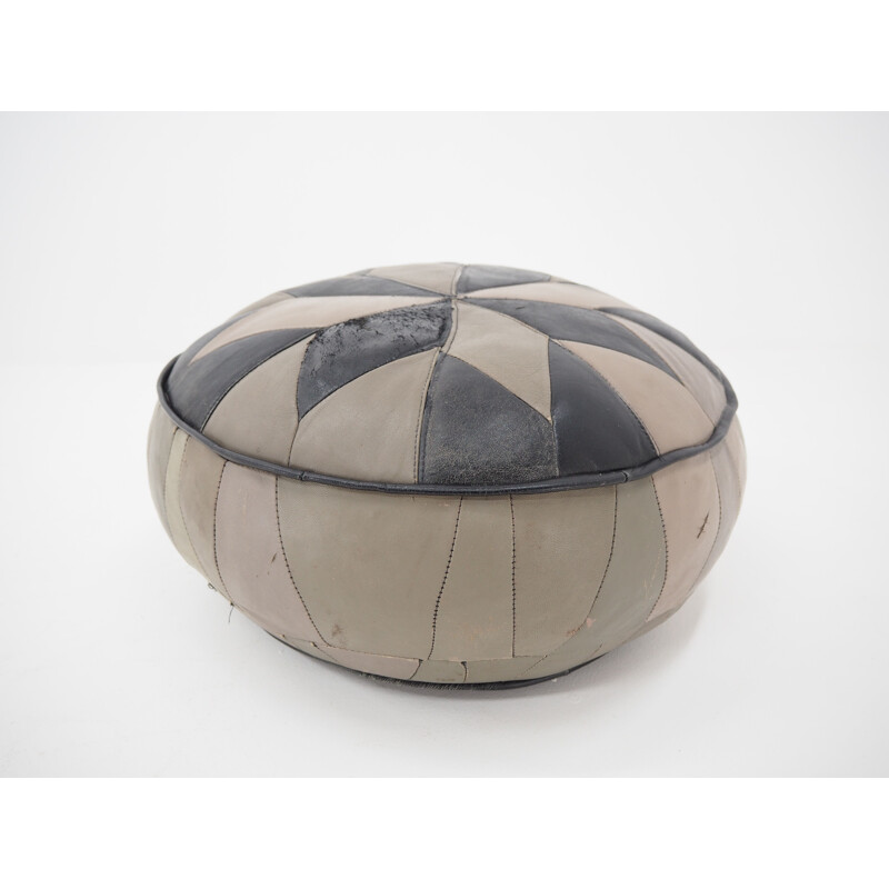 Midcentury Round Pouf, Czechoslovakia,1960s