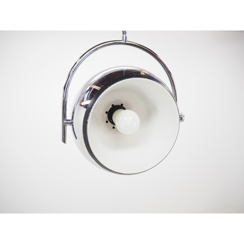 Midcentury Chrome Pendant  Chandelier in style of Harvey Guzzini, 1970s