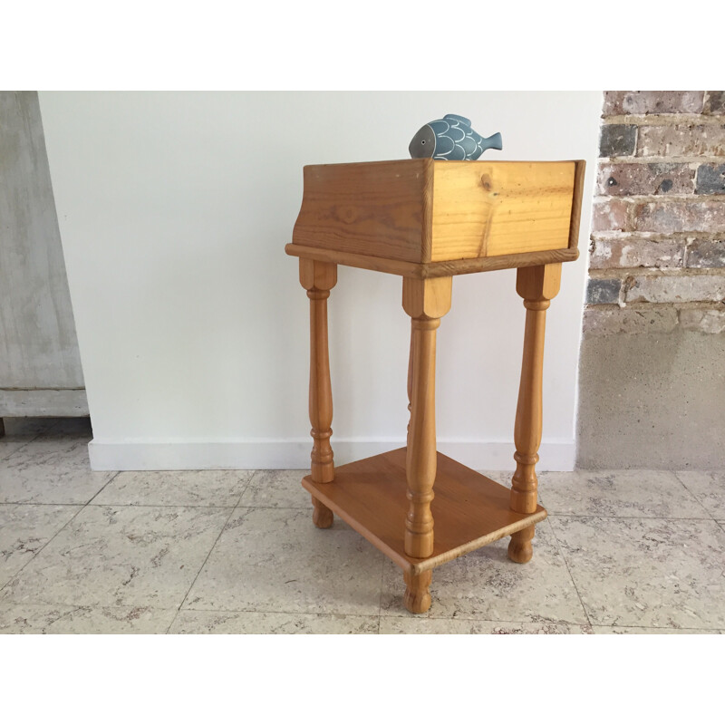 Small Vintage Wooden Bedside Cabinet 1970