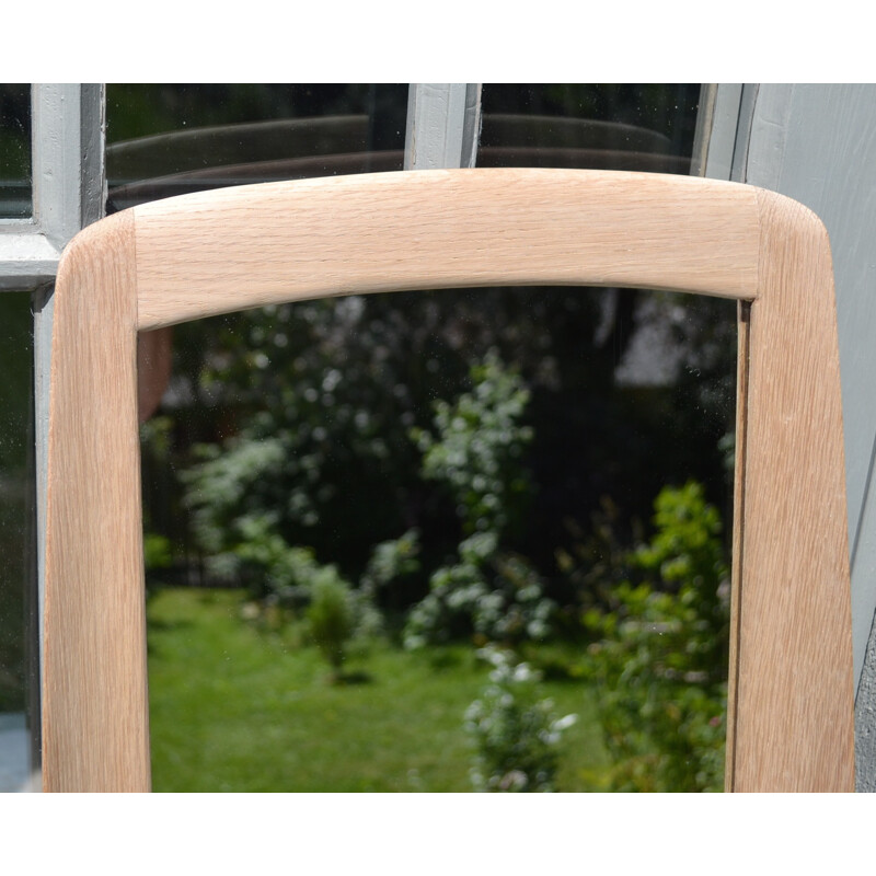 Scandinavian vintage oak "Luxus" mirror by Östen and Uno KRISTIANSSON, Sweden 1950