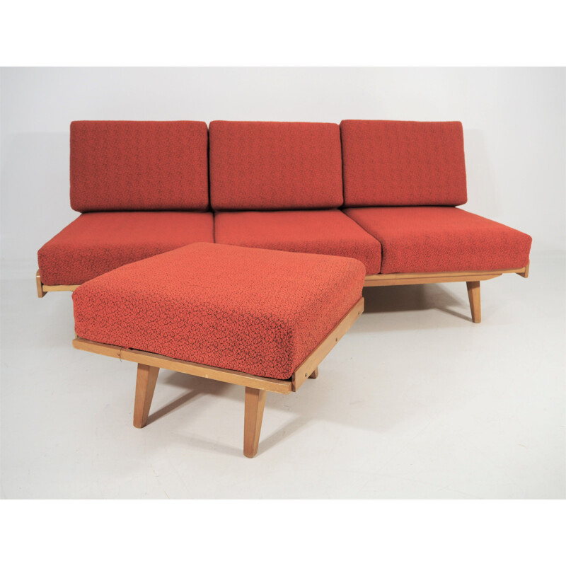 Vintage Sofa and Footrest, 1970s