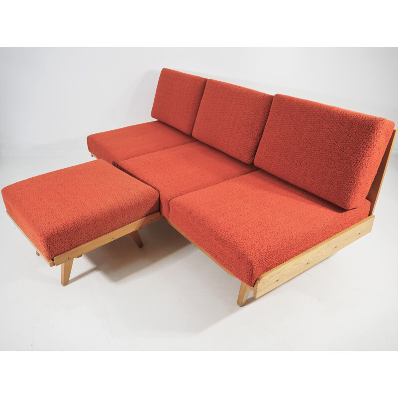 Vintage Sofa and Footrest, 1970s