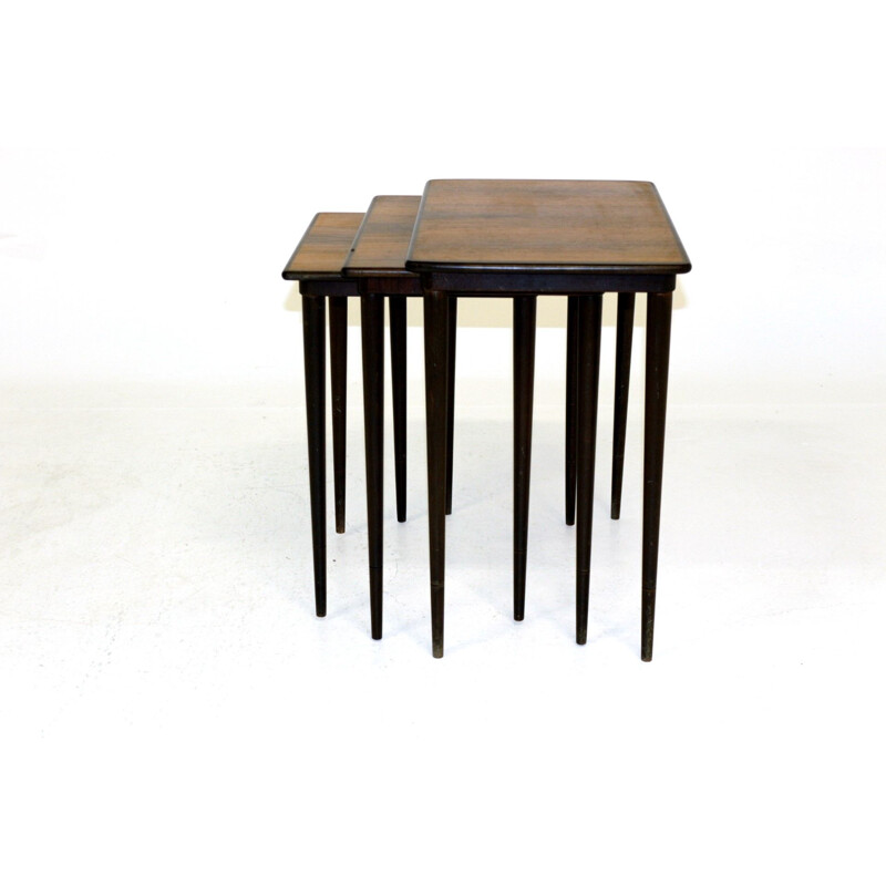 Vintage nesting tables in rosewood Sweden 1960