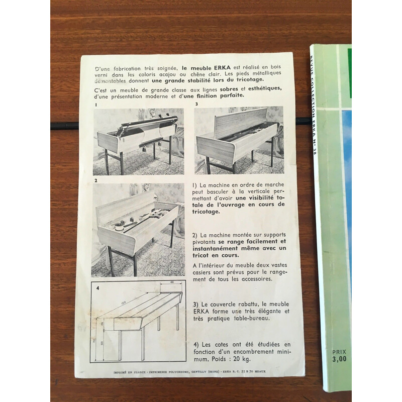 Table bureau vintage Erka 1960