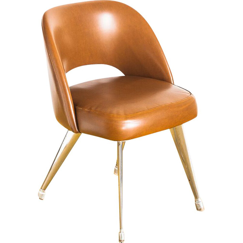 Vintage desk chair in leatherette and aluminium, Spain 1970