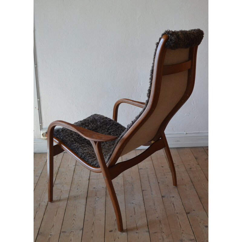 Fauteuil scandinave "Lamino" en chêne et peau de mouton, Yngve EKSTROM - 1960