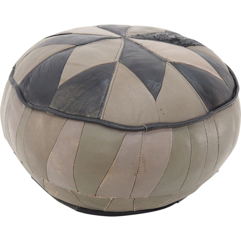 Midcentury Round Pouf, Czechoslovakia,1960s