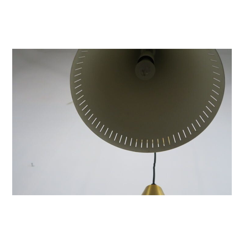 Pair of vintage brass pendant lamps by Svend Aage Holm Sorensen