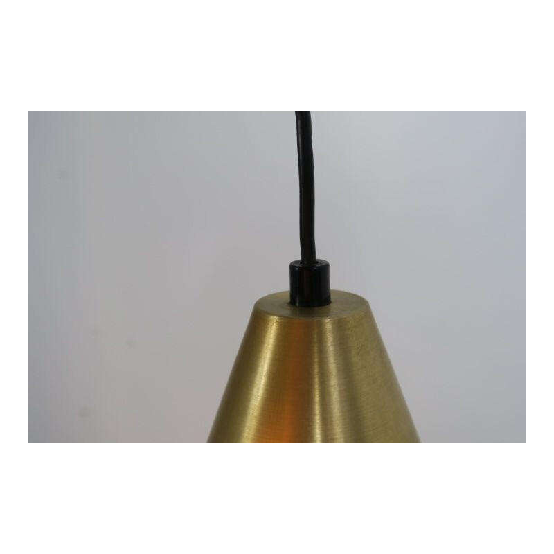 Pair of vintage brass pendant lamps by Svend Aage Holm Sorensen