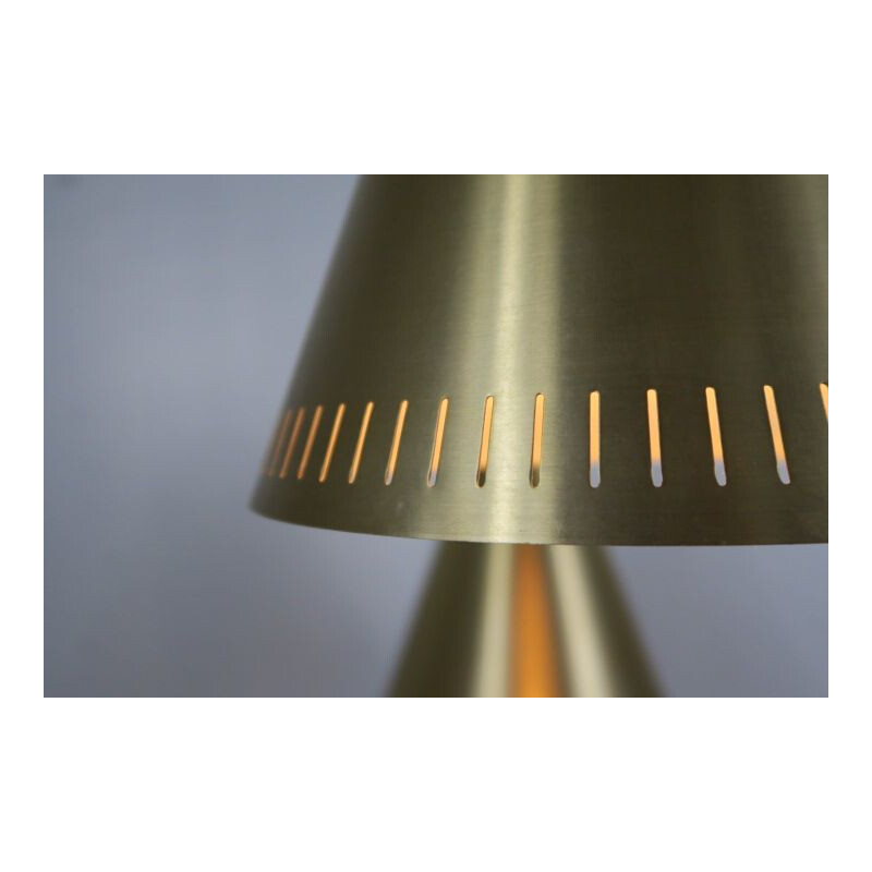 Pair of vintage brass pendant lamps by Svend Aage Holm Sorensen