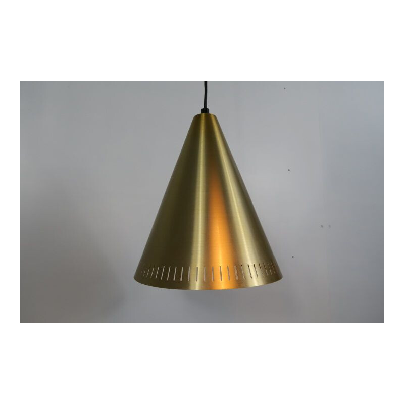 Pair of vintage brass pendant lamps by Svend Aage Holm Sorensen