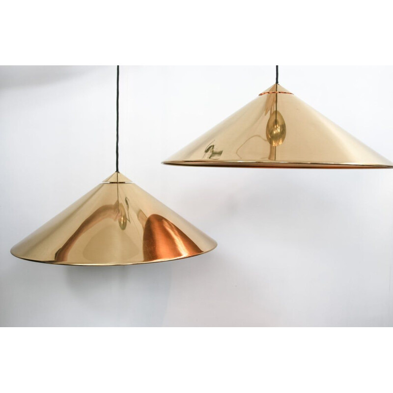 Coppia di lampade a sospensione vintage in ottone di Florian Schultz