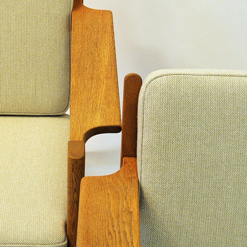 Pair of vintage teak armchairs mod 227 by Børge Mogensen Danish 1960s