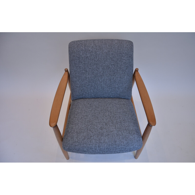 "Wroclaw" mid-century grey Polish arm chair - 1960s