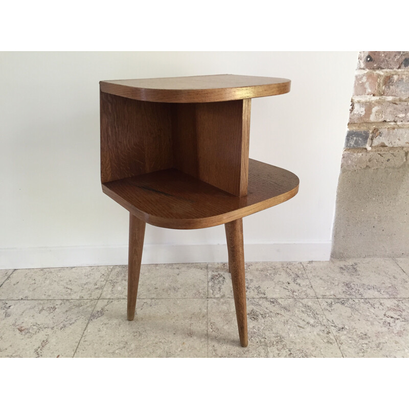 Vintage tripod bedside table 1950