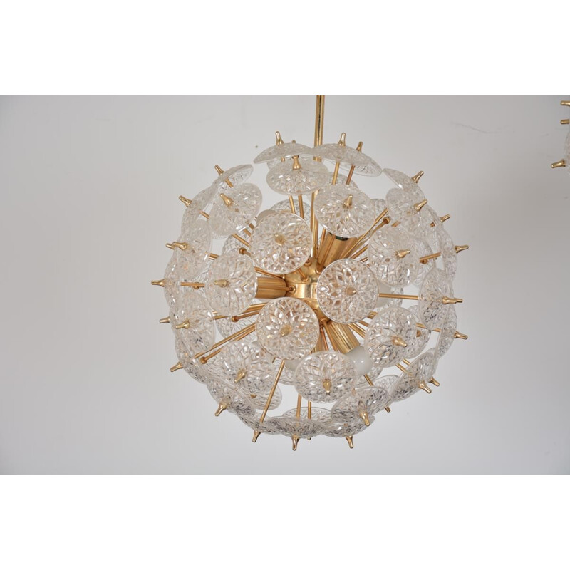 Vintage chandelier by Emil Stejnar, Val Saint Lambert, Belgium