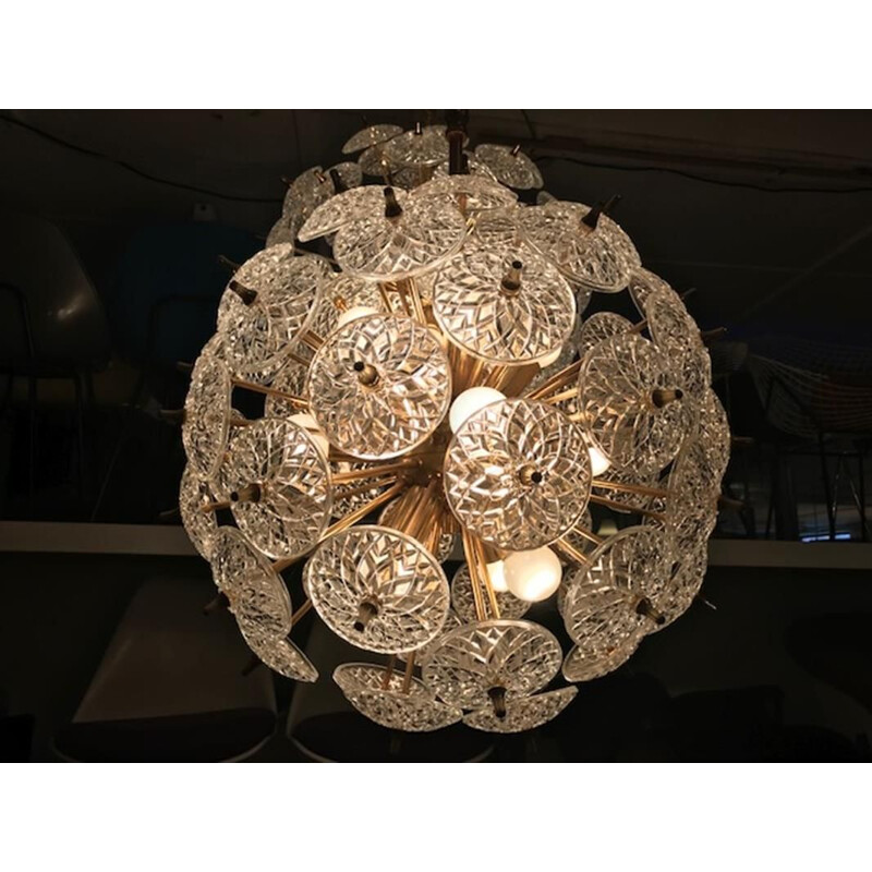 Vintage chandelier by Emil Stejnar, Val Saint Lambert, Belgium