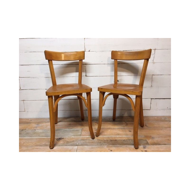 Paire de chaises vintage de bistrot Baumann 1960