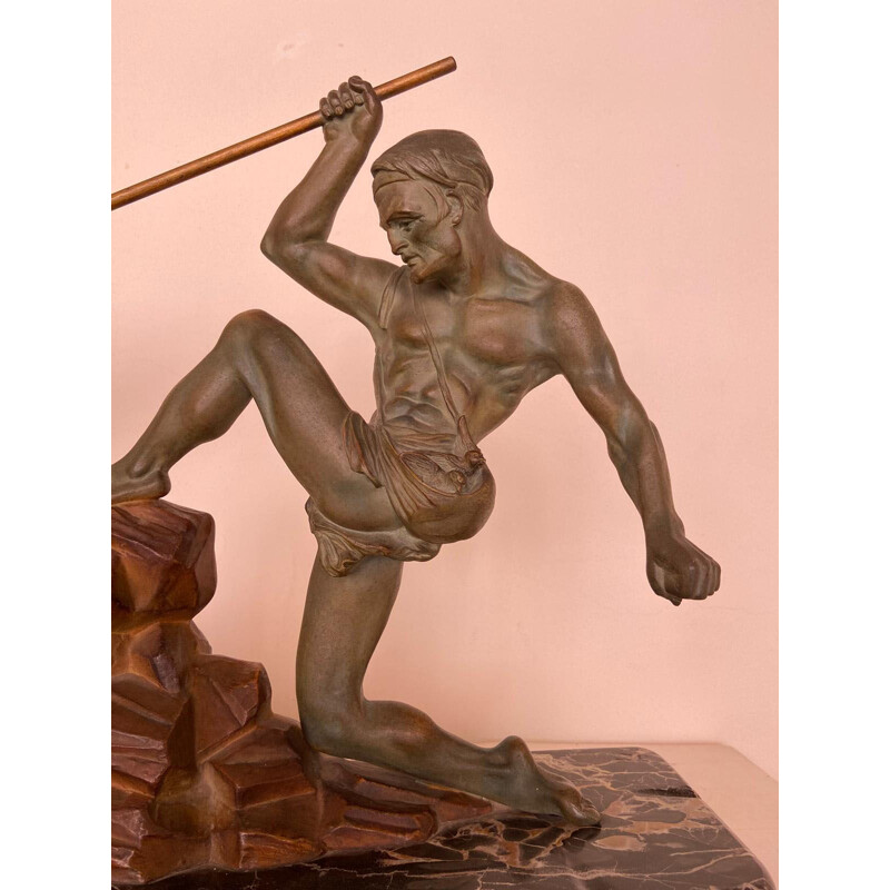 Vintage Sculpture "Archer" Art Decò, marble base France