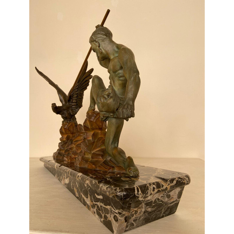 Vintage Sculpture "Archer" Art Decò, marble base France