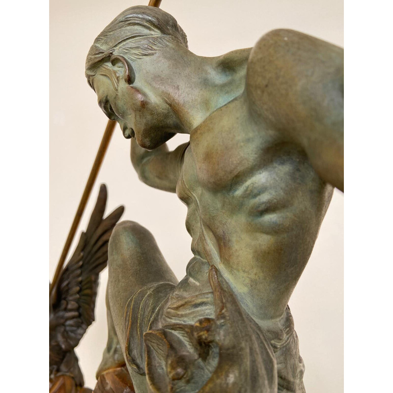 Vintage Sculpture "Archer" Art Decò, marble base France
