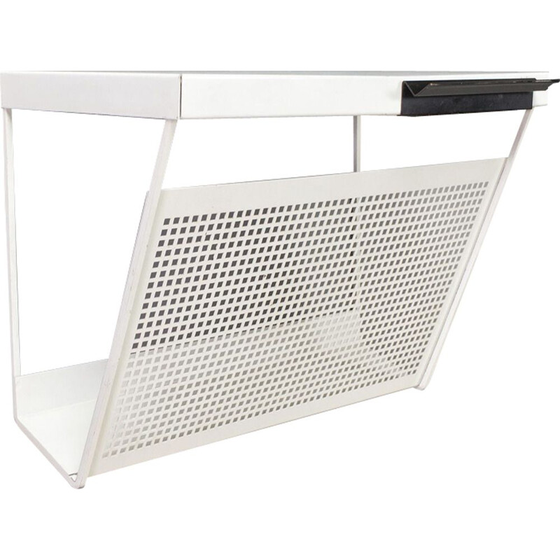 Vintage perforated magazine rack by Tjerk Reijenga for Pilastro, 1960