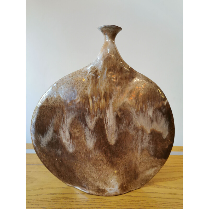 Vase vintage atypique en céramique 1970